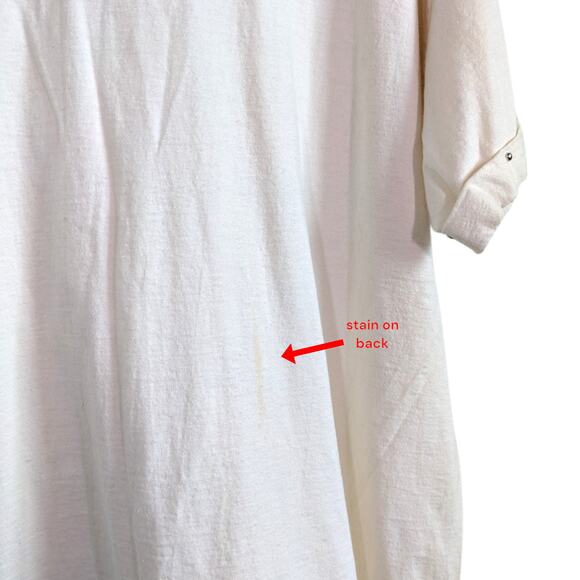 Joanie W. Vintage Southwestern Ivory White Concho Fringe Women’s Oversized Top - Picture 9 of 11